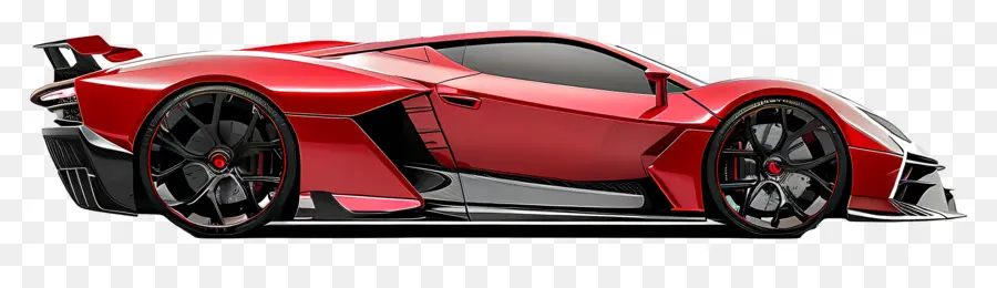 Süper Araç Yan Görünümü，Kırmızı Spor Araba PNG