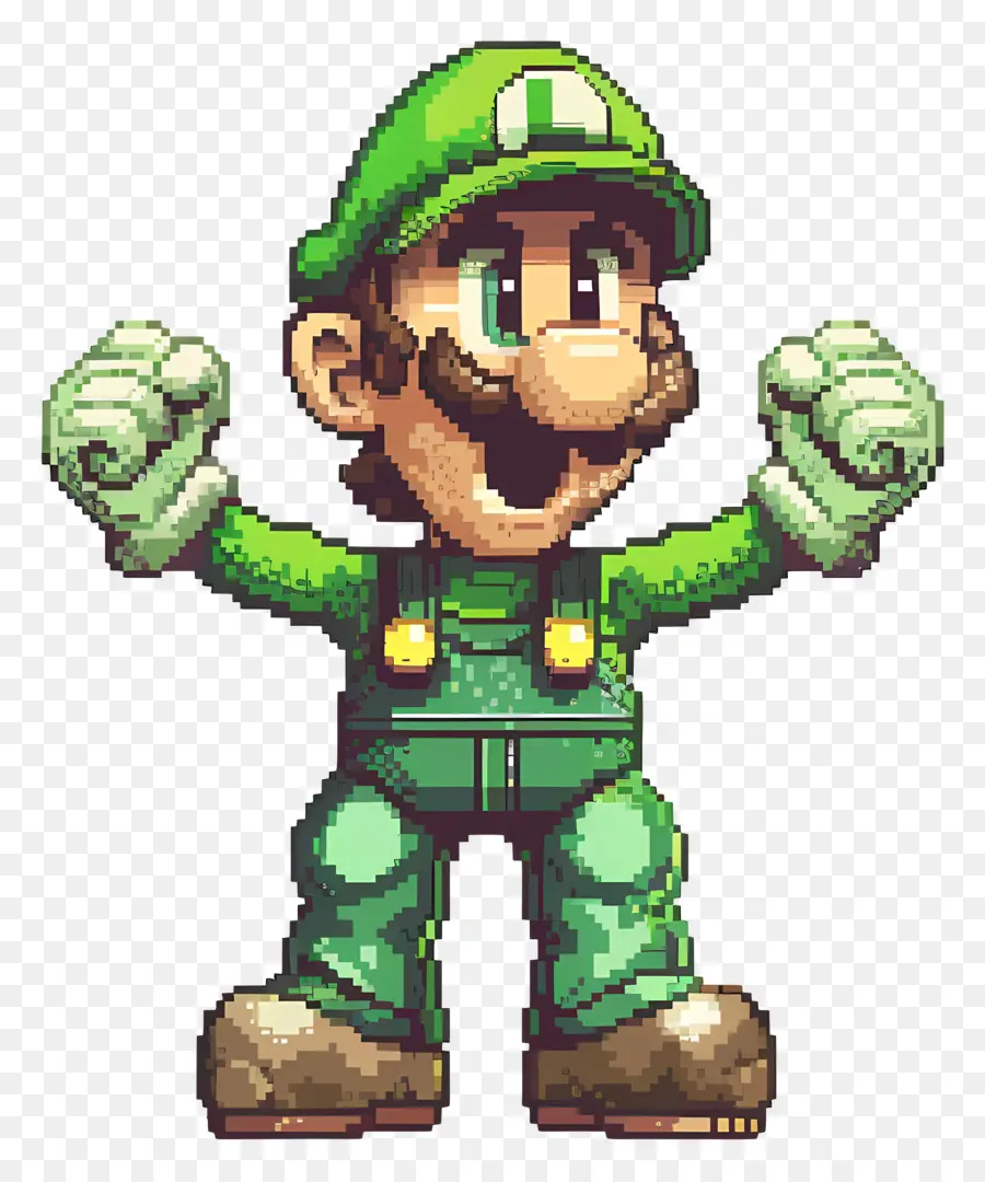 8 Bit Luigi，Mario PNG