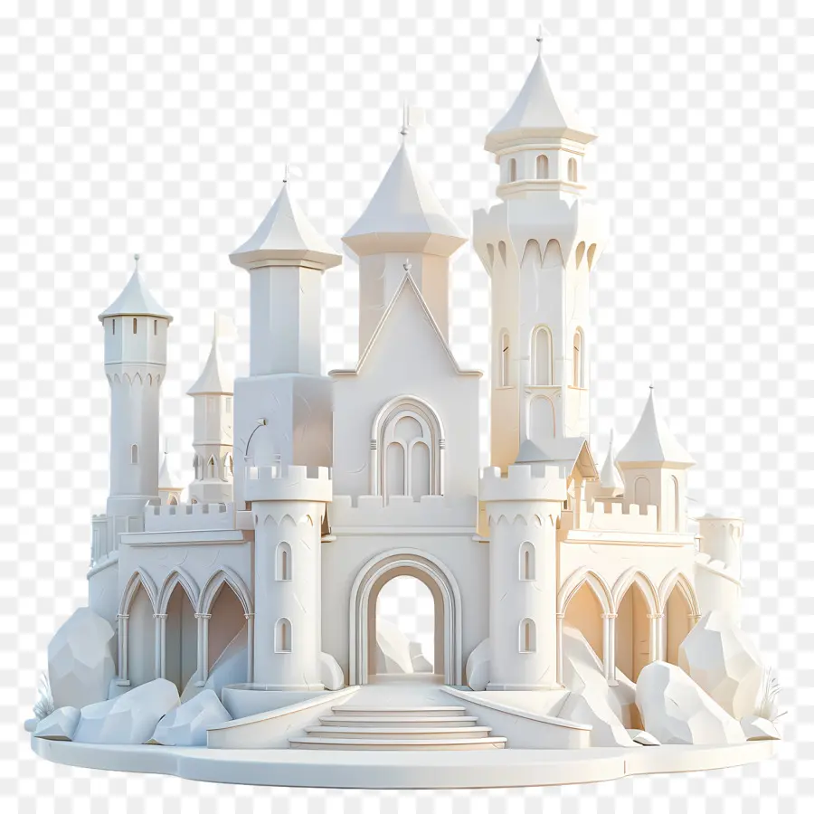 Beyaz Kale，3d Render PNG