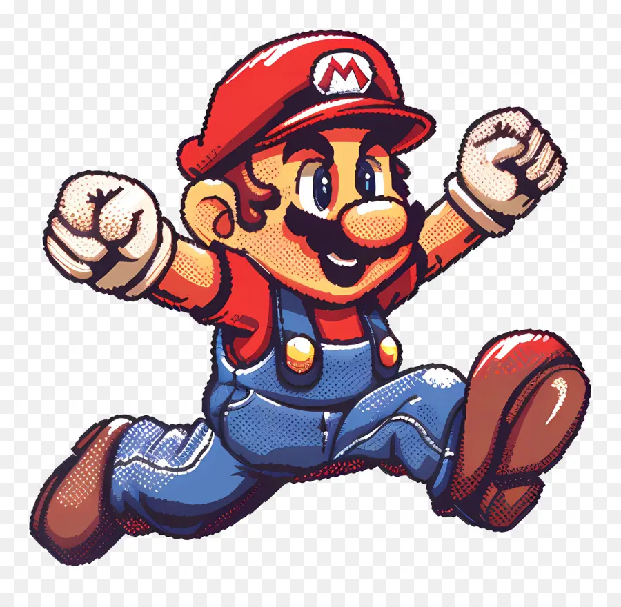 8 Bit Mario，Kırmızı Gömlek PNG