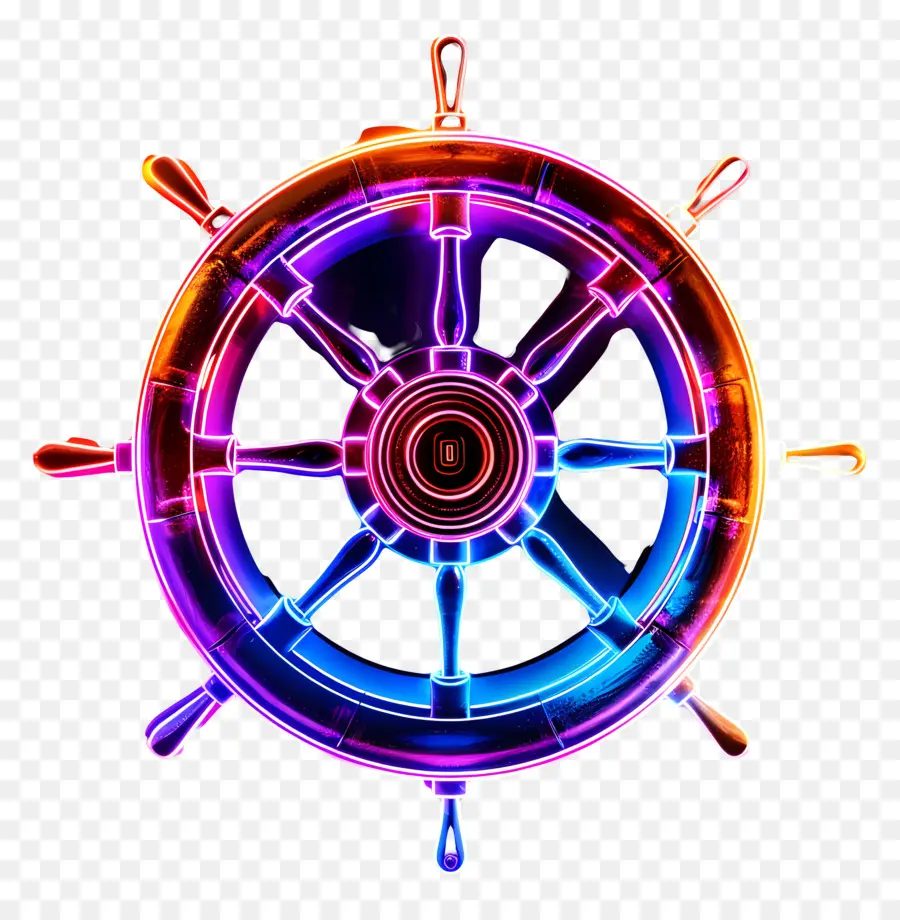 Neon Gemi Tekerleği，Denizcilik PNG