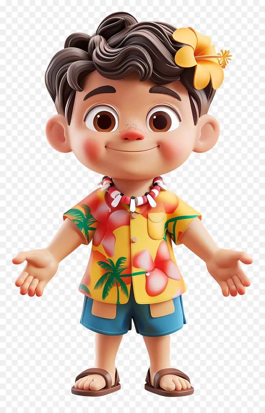 Hawaii Boy Karikatür，Genç çocuk PNG