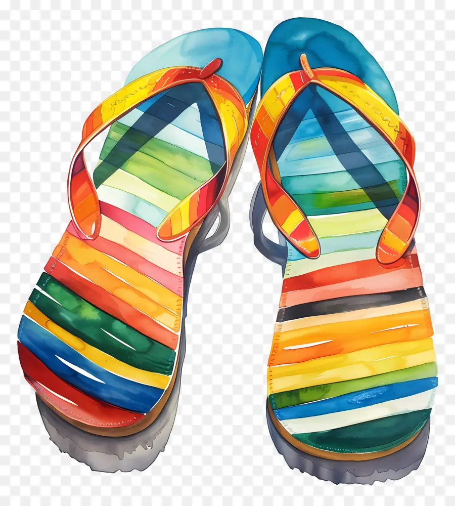 Flip Flop，Renkli Parmak Arası Terlik PNG