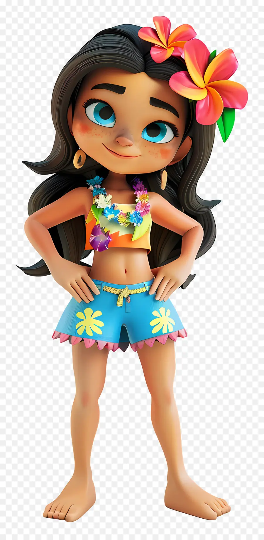 Hawaii Kız Karikatür，Hawaii Kıyafeti PNG