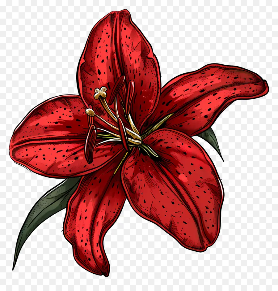 Kırmızı Lily，çiçek PNG