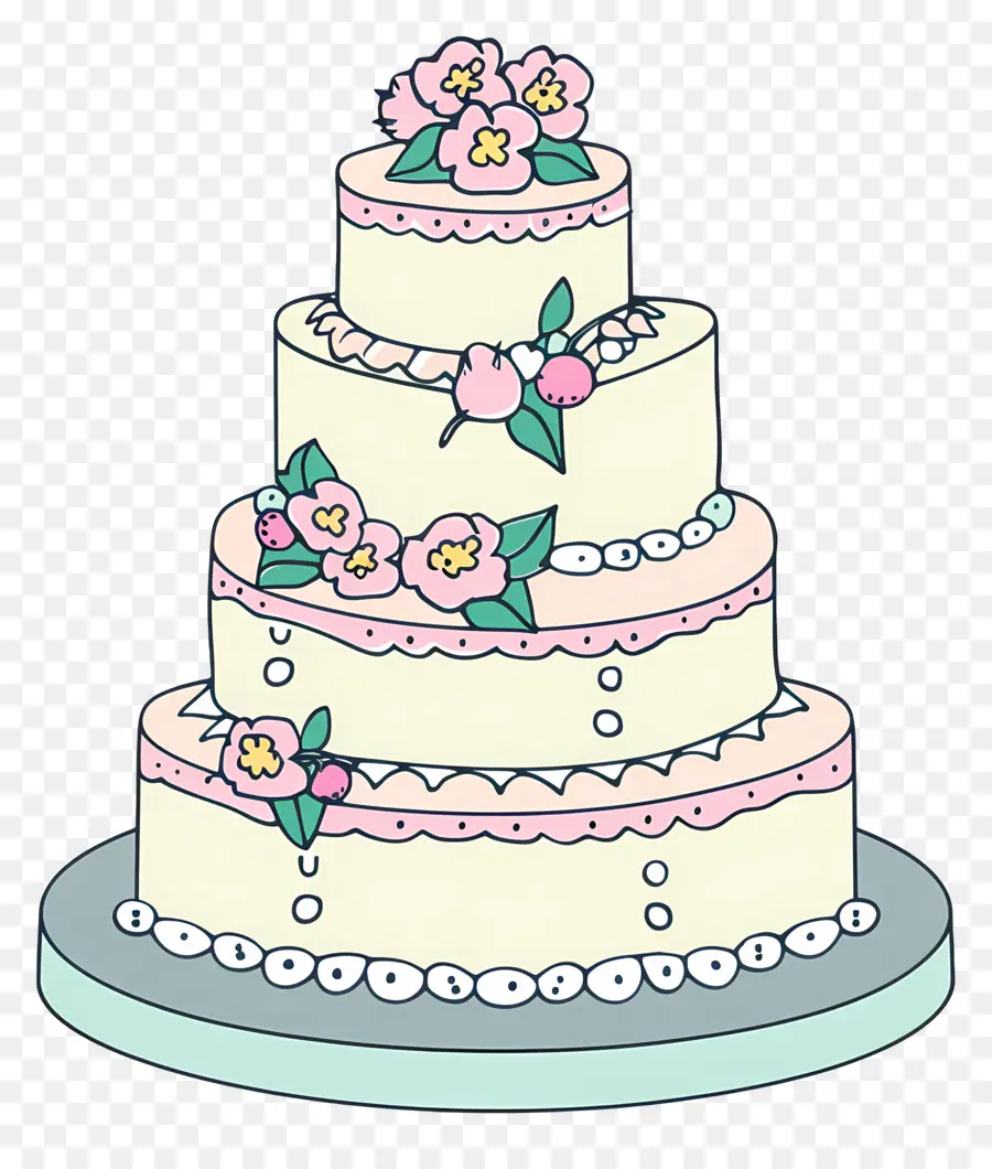 Düğün Pastası，Beyaz Pasta PNG