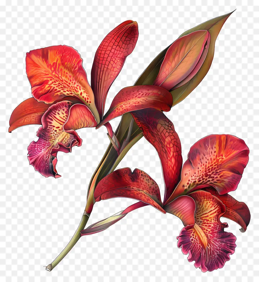 Shenzhen Tarım Bilimi Orkidesi，Kırmızı Orkide PNG