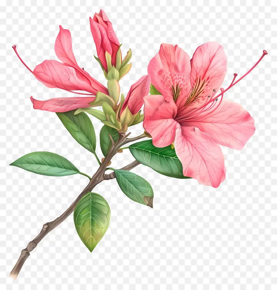 Azalea Çiçeği，Suluboya Resim PNG