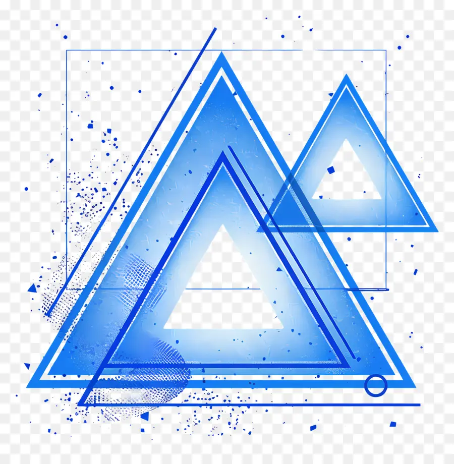 Mavi üçgen Anahat，Geometrik şekiller PNG