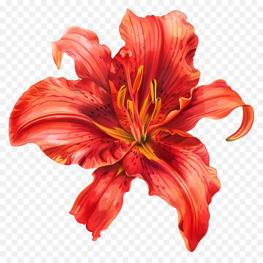 Kırmızı Lily，Kırmızı çiçek PNG
