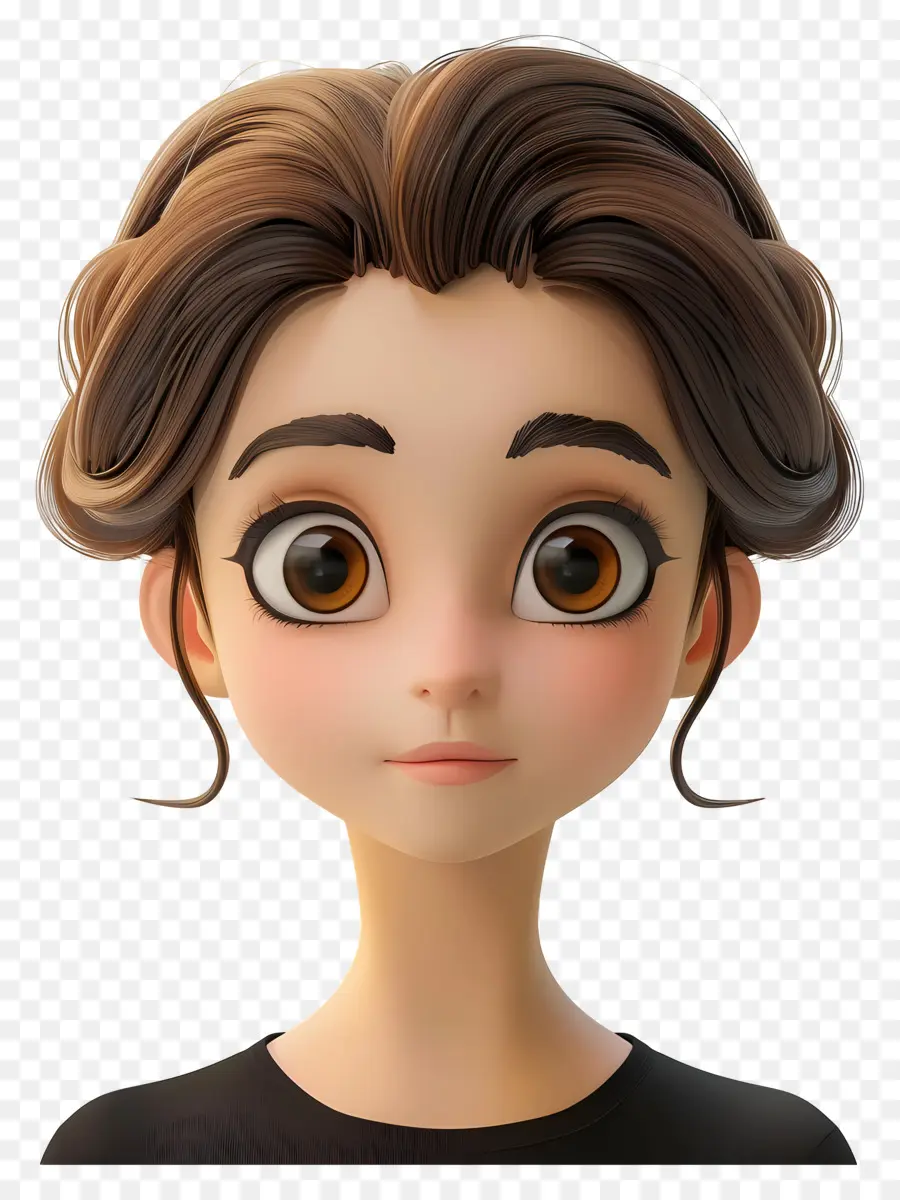 çizgi Film Kadın Yüzü，Kıvırcık Saç Modeli PNG