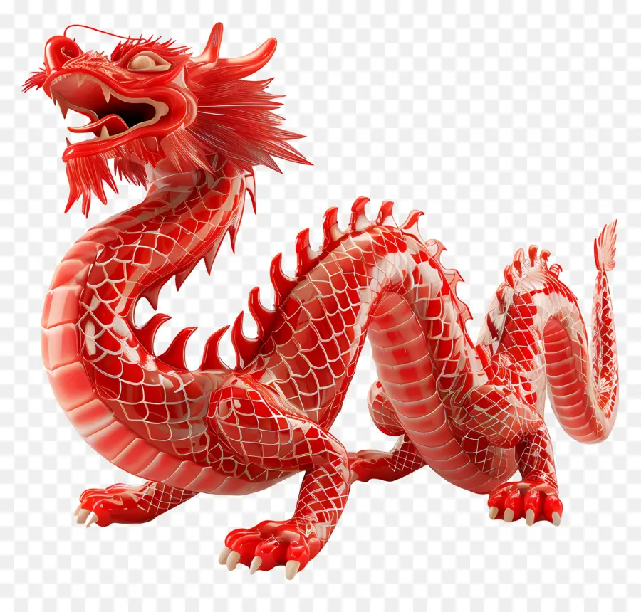 Kırmızı Çin Ejderhası，Çin Ejderha PNG