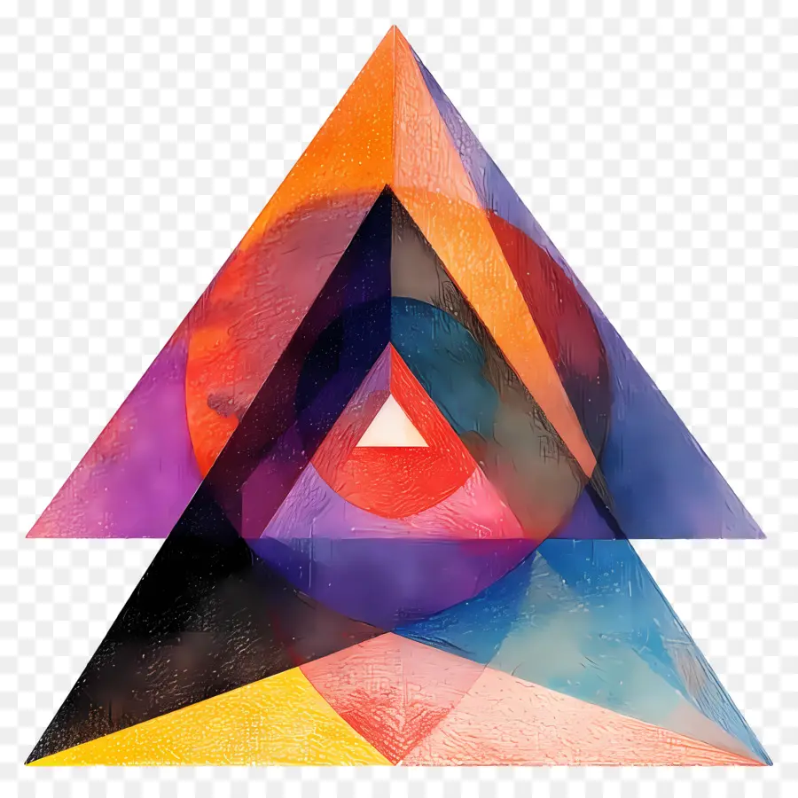 Geometrik Üçgen，Renkli Üçgen PNG