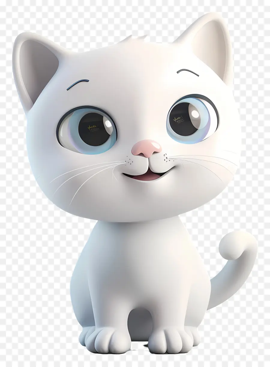 Beyaz Kedi，Mavi Gözler PNG