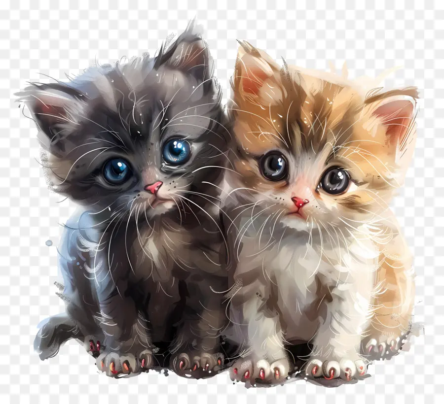 İki Küçük Yavru Kedi，Yavru PNG