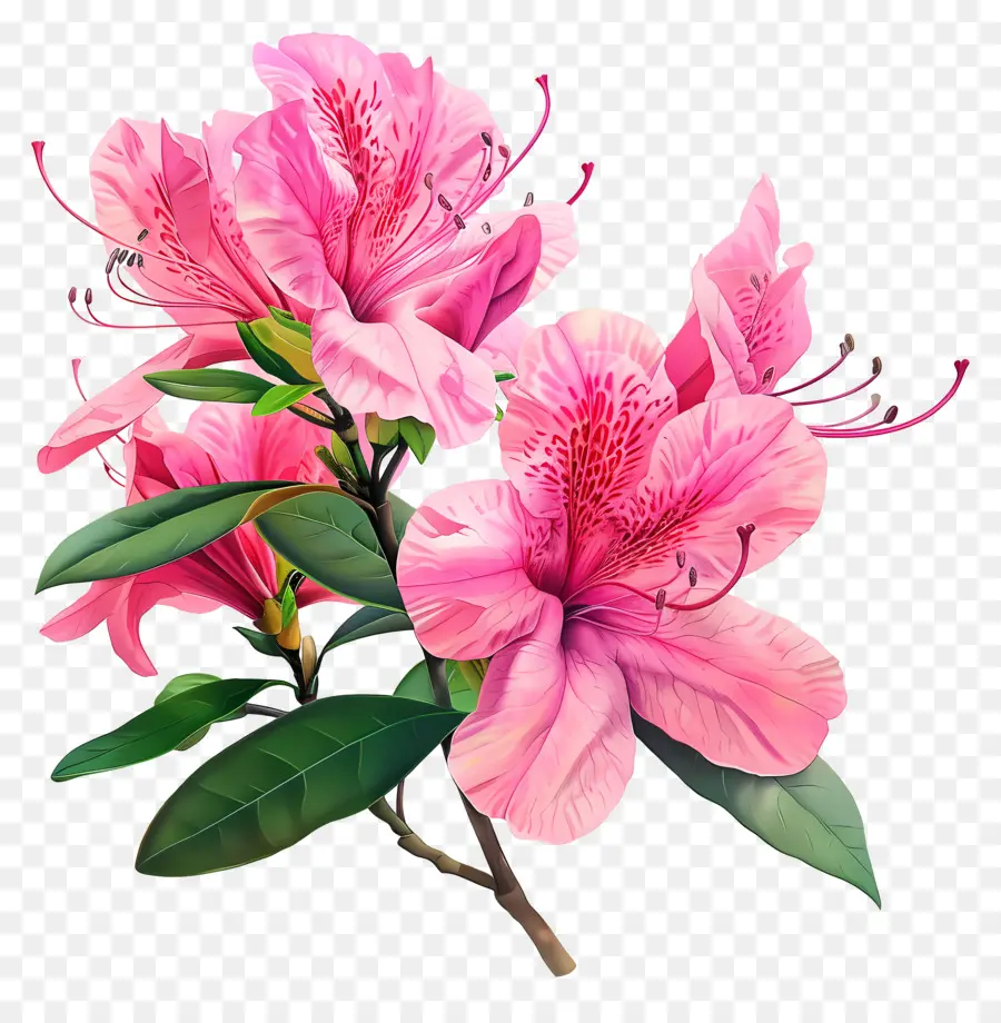 Azalea Çiçeği，Pembe Yapay PNG