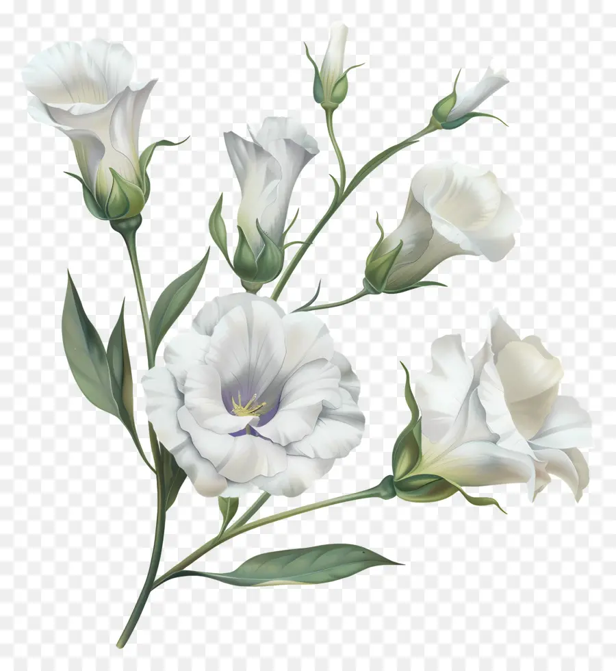 Eustoma Çiçekleri，Beyaz Lilyum PNG
