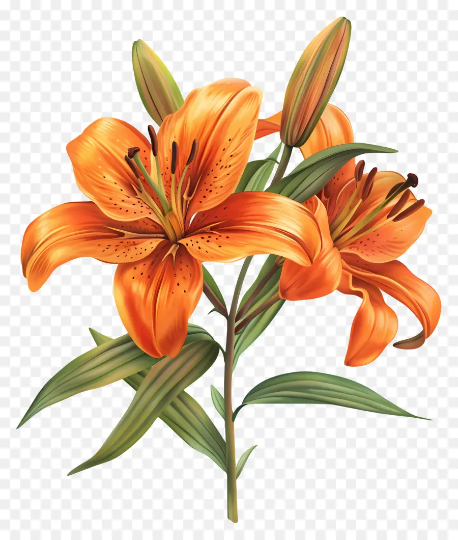 Turuncu Zambak，çiçek PNG