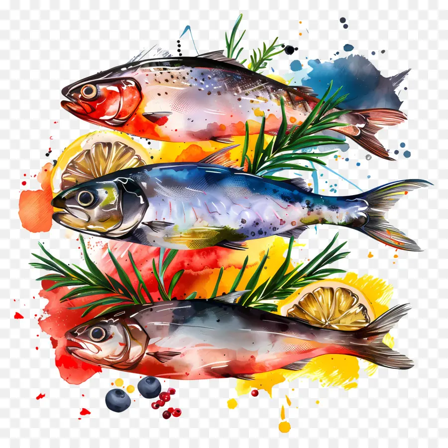 Balık Et，Suluboya Resim PNG