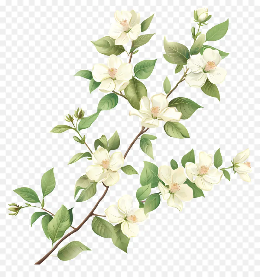 Krem çiçek，Beyaz çiçekler PNG