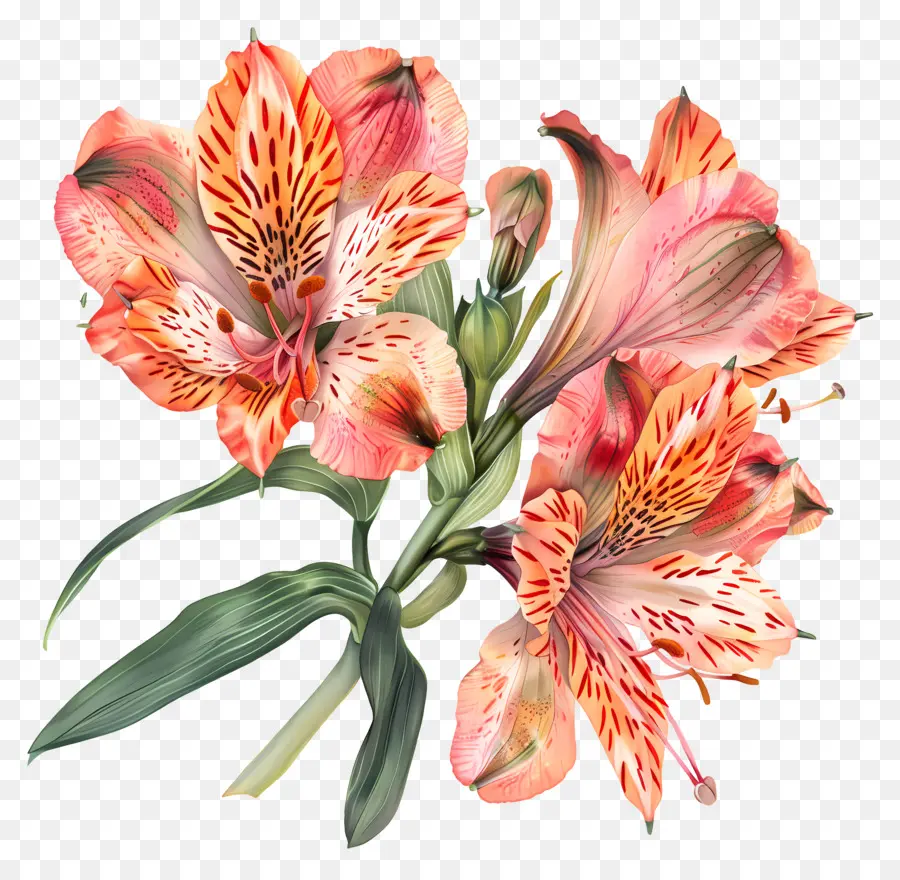 Alstroemeria çiçeği，Pembe Lilyum PNG