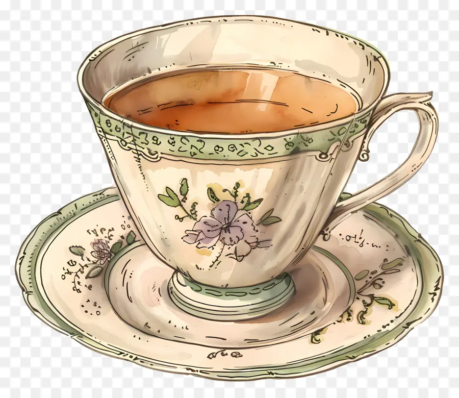 Çay Kupası，Vintage çay Fincanı PNG