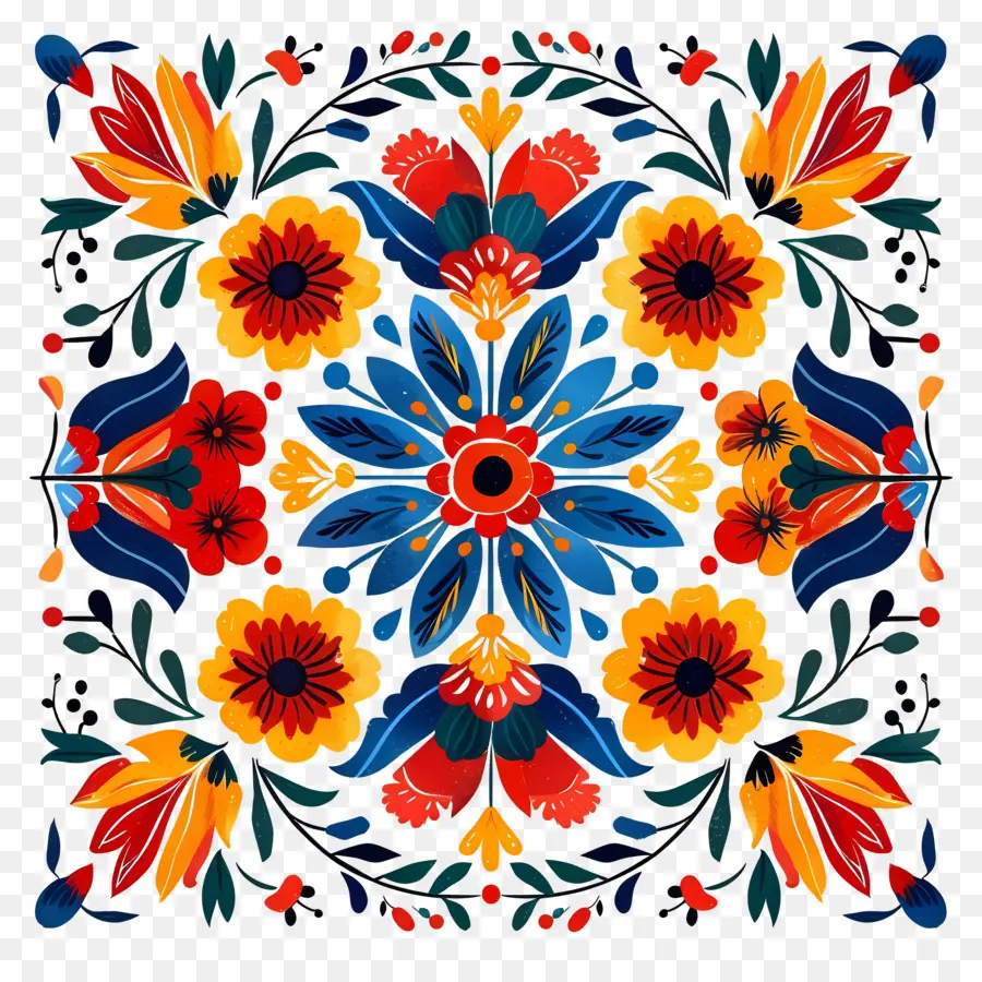 Meksika Tarzı，çiçek Desenli PNG