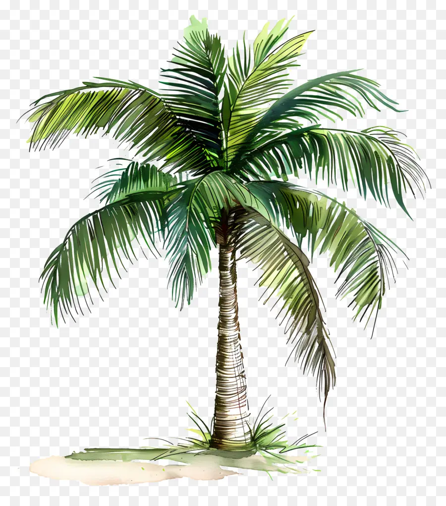 Palmiye Ağacı，Kumlu Plaj PNG