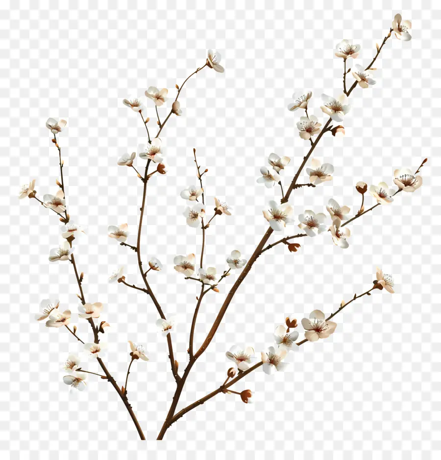 Küçük Beyaz çiçekler，Kiraz çiçeği PNG