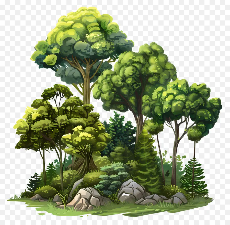 Orman Ağaçları，Yeşil Ağaçlar PNG