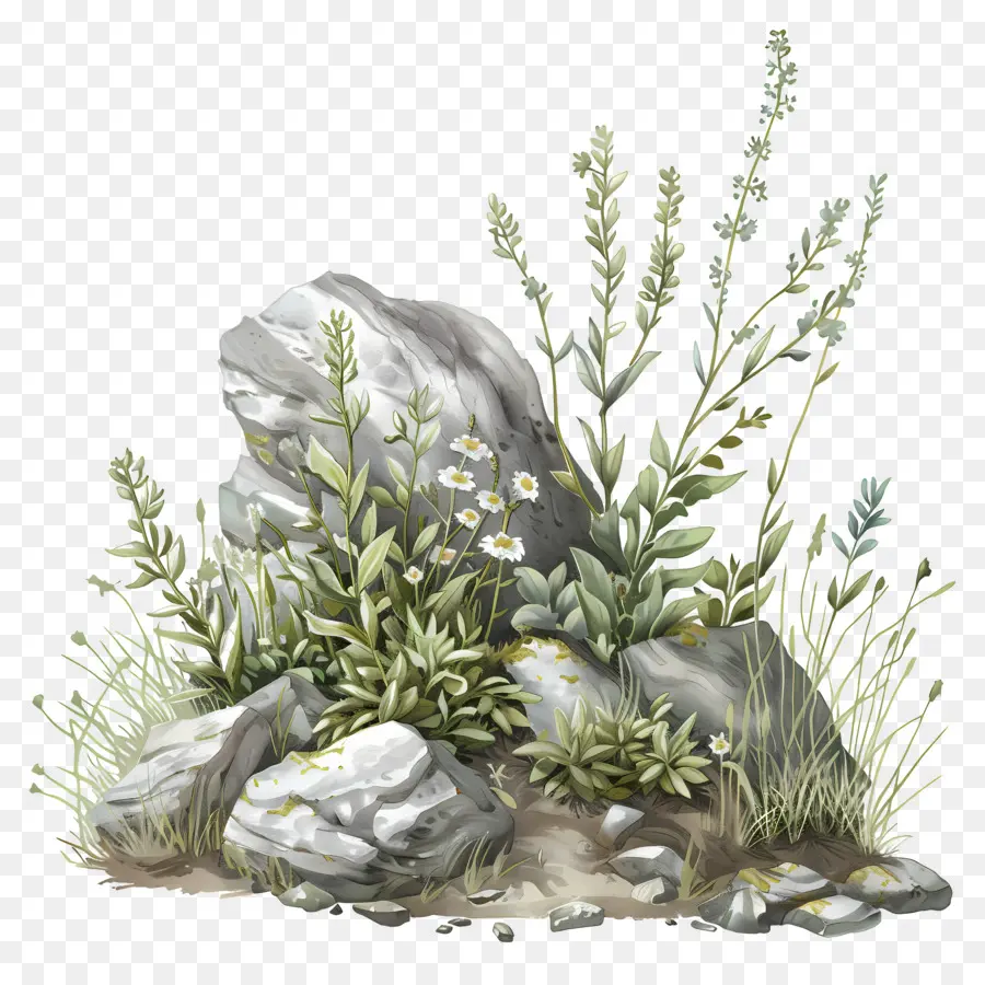 Tundra Bitki örtüsü，Kayalık Peyzaj PNG