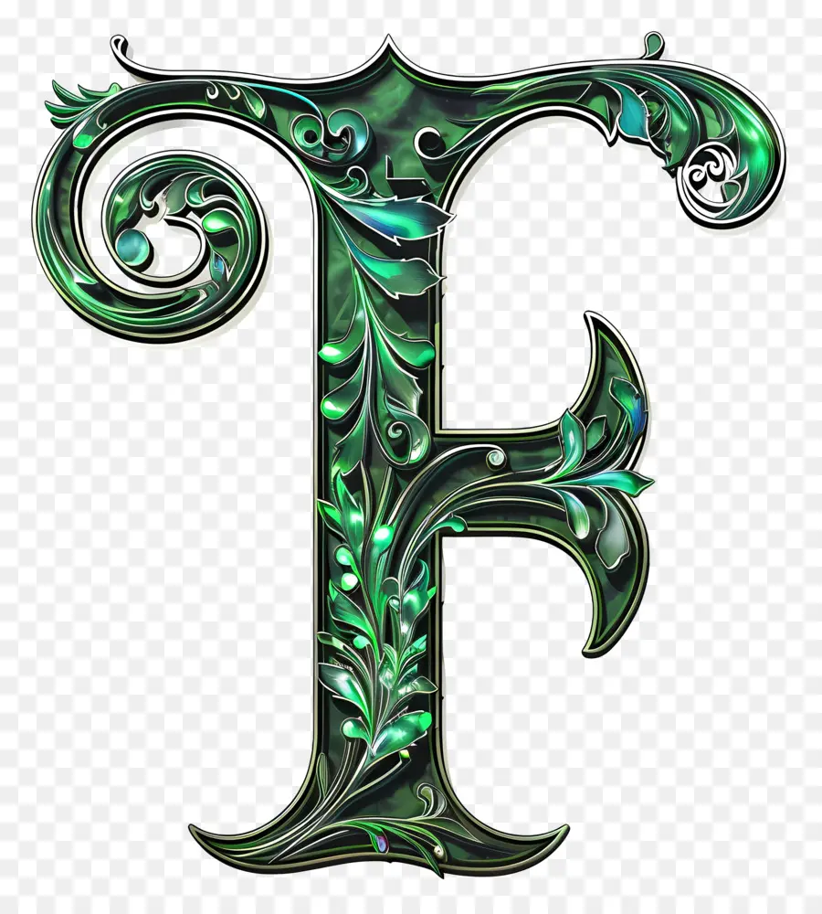 Harf F，Süslü Yazı Tipi PNG