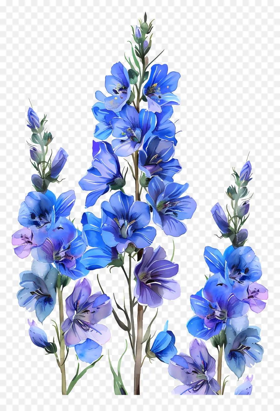 Larkspur Çiçeği，Mavi çiçekler PNG