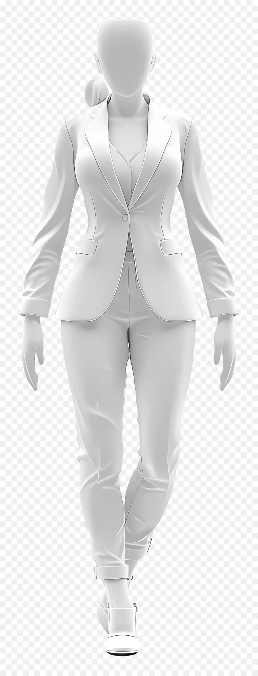 Kadın Takımları，Beyaz Takım Elbise Moda PNG