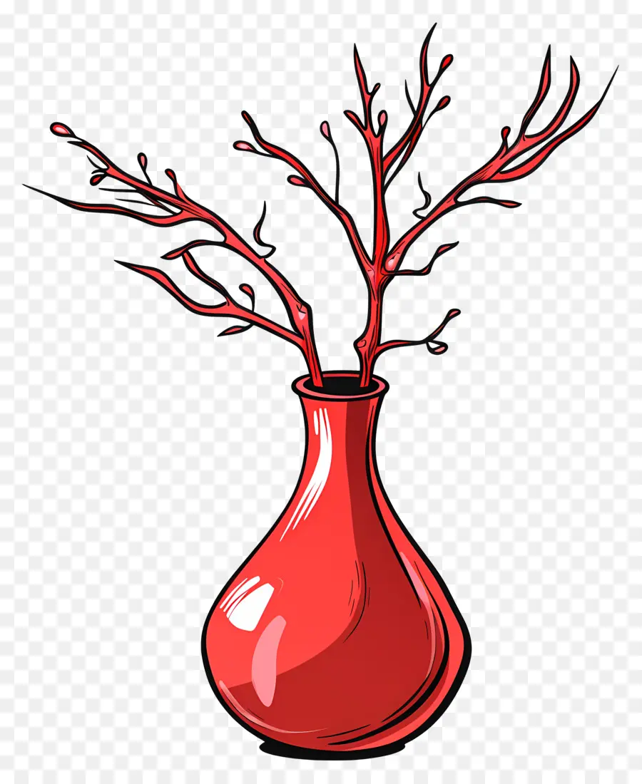 Kırmızı Vazo，Resim PNG