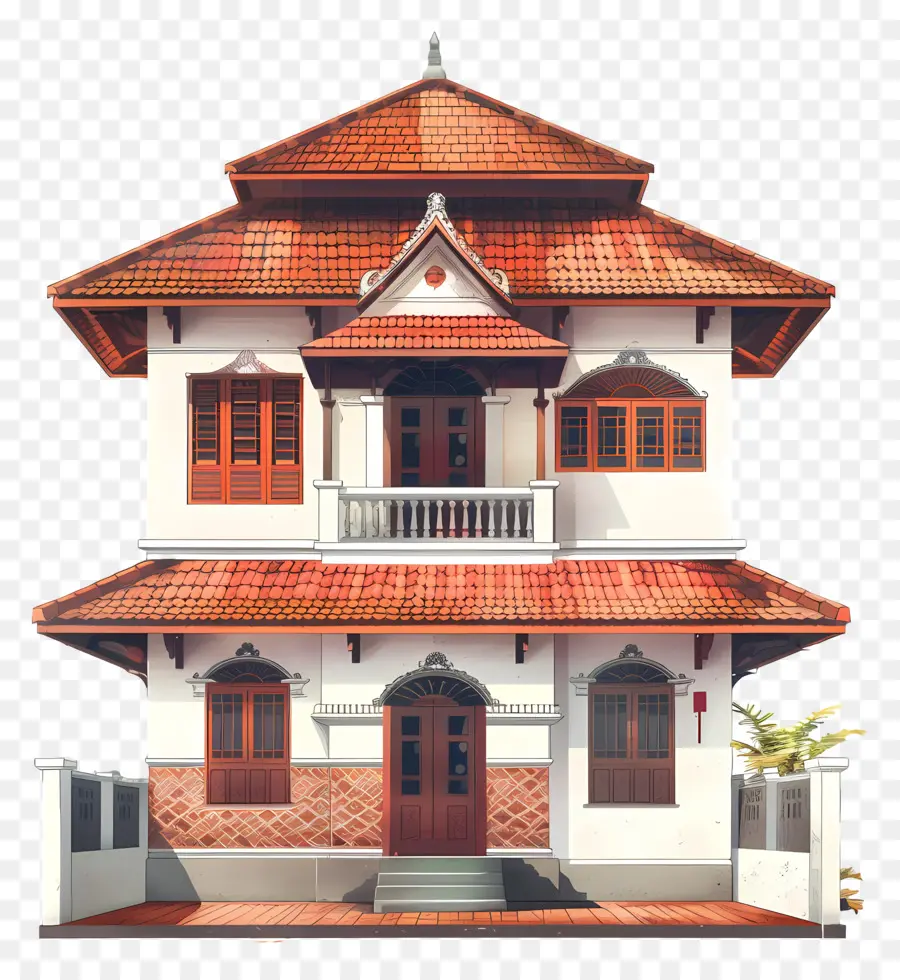 Kerala Evi，Kırmızı Tuğla Ev PNG