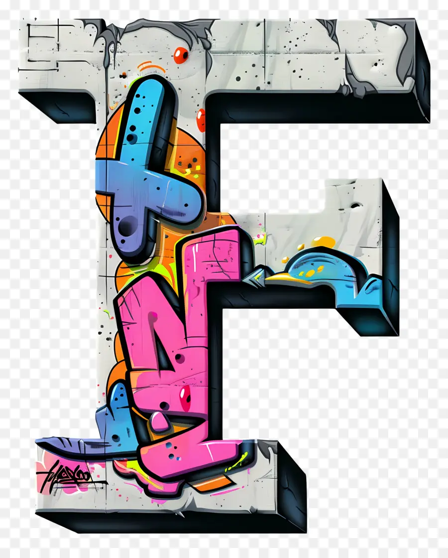 Harf F，Graffiti Alfabesi PNG