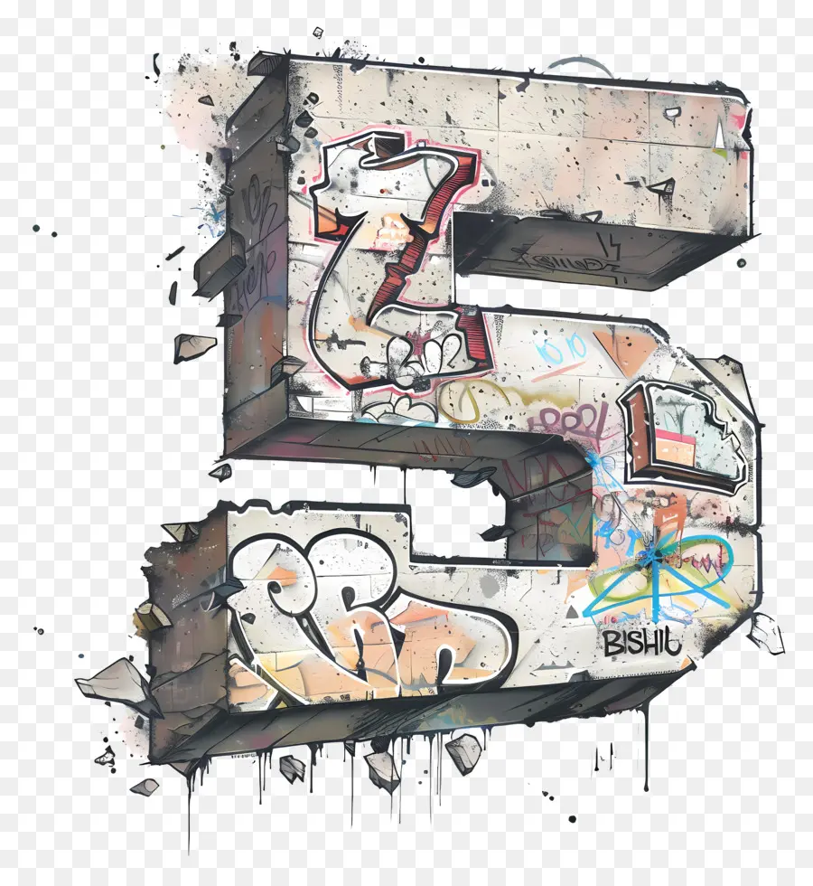 5 Numara，Grafiti Sanatı PNG