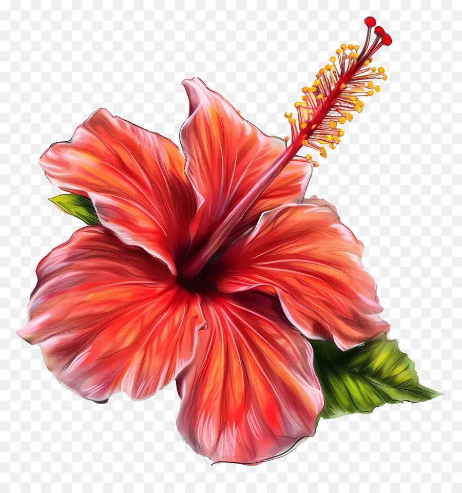 Moana Hibiscus，Kırmızı Hibiscus çiçeği PNG
