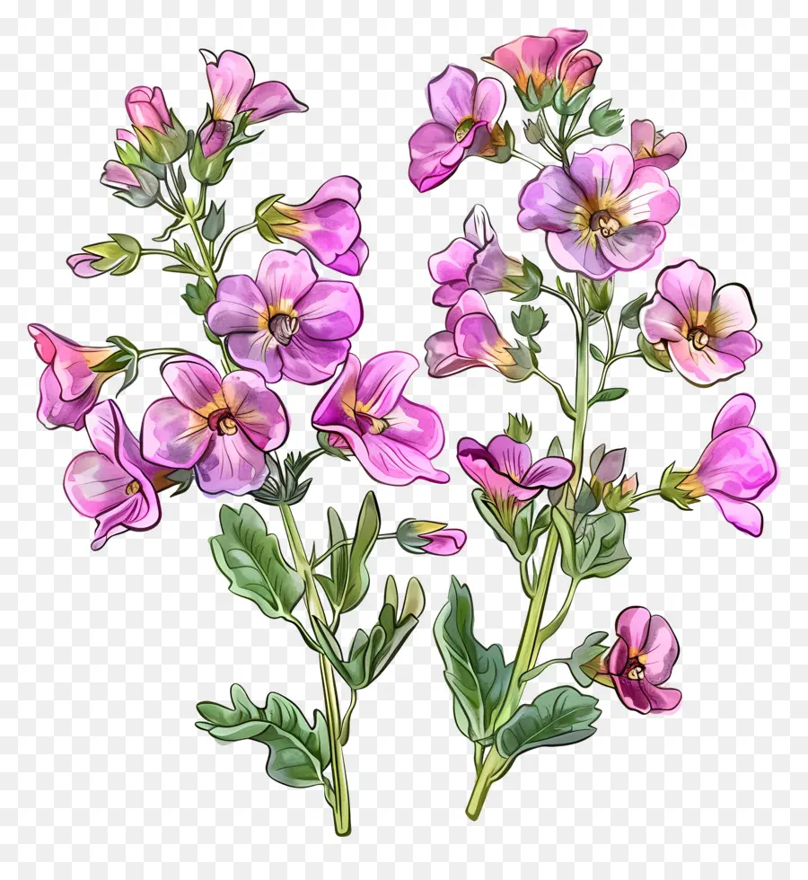 Nemesia çiçeği，Pembe çiçekler PNG