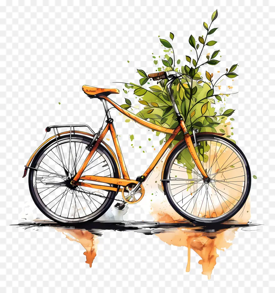Dünya Bisiklet Günü，Turuncu Bisiklet PNG