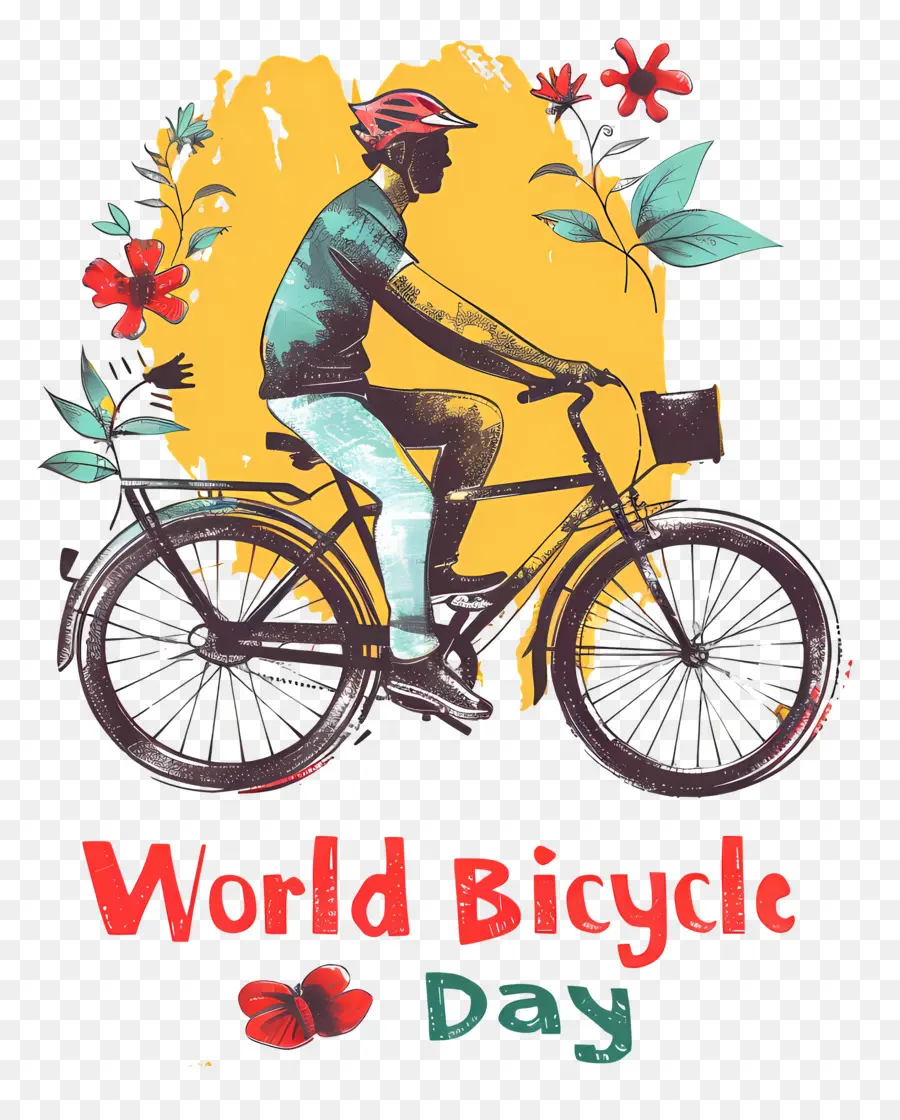 Dünya Bisiklet Günü，Adam Bisiklete Binme PNG