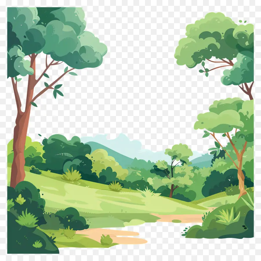 Doğa Arka Plan，Yeşil Orman PNG