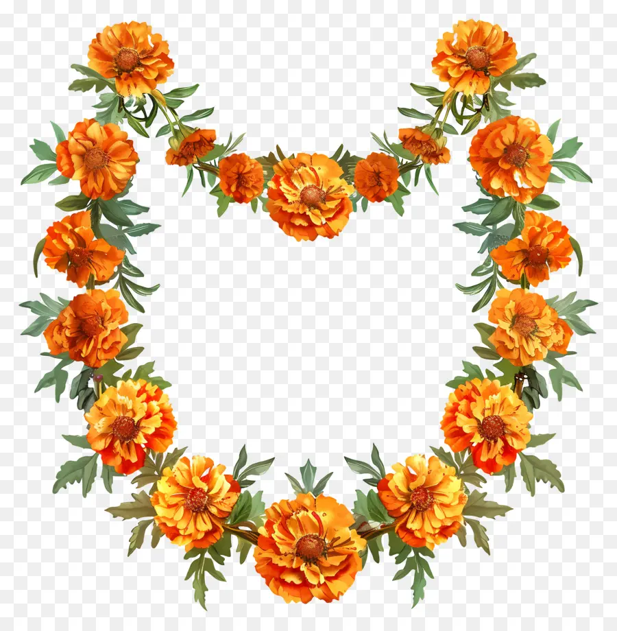 Marigold Çiçek Toran，Suluboya Resim PNG
