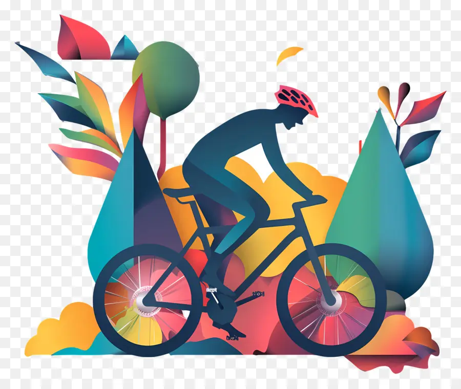 Dünya Bisiklet Günü，Soyut Sanat PNG