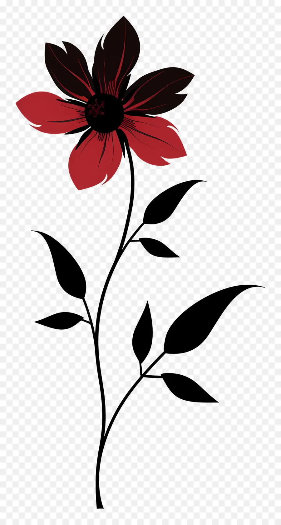 Basit çiçek，Kırmızı çiçek PNG