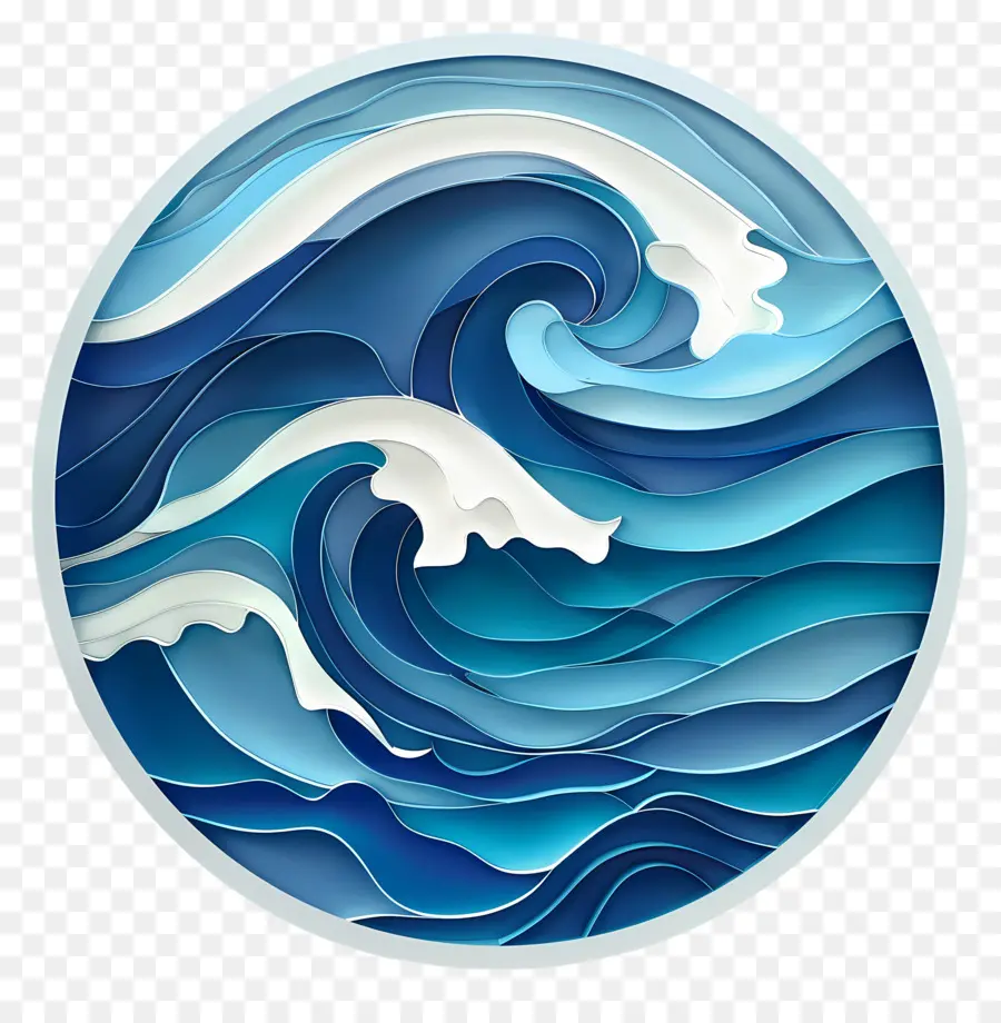 Okyanus Dalgaları，Mavi Dalga PNG
