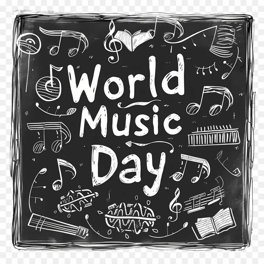 Dünya Müzik Günü，Kara Tahta PNG