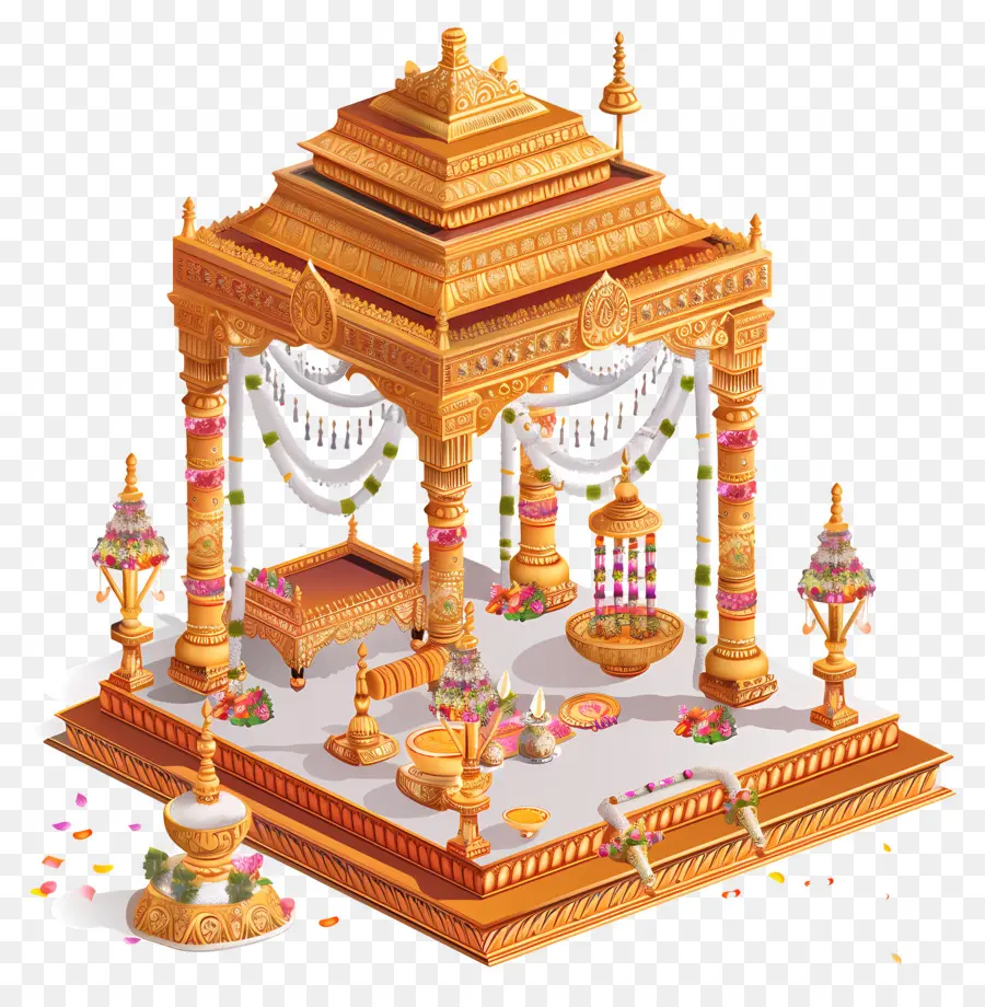 Hindu Düğün，Altın Tapınak PNG