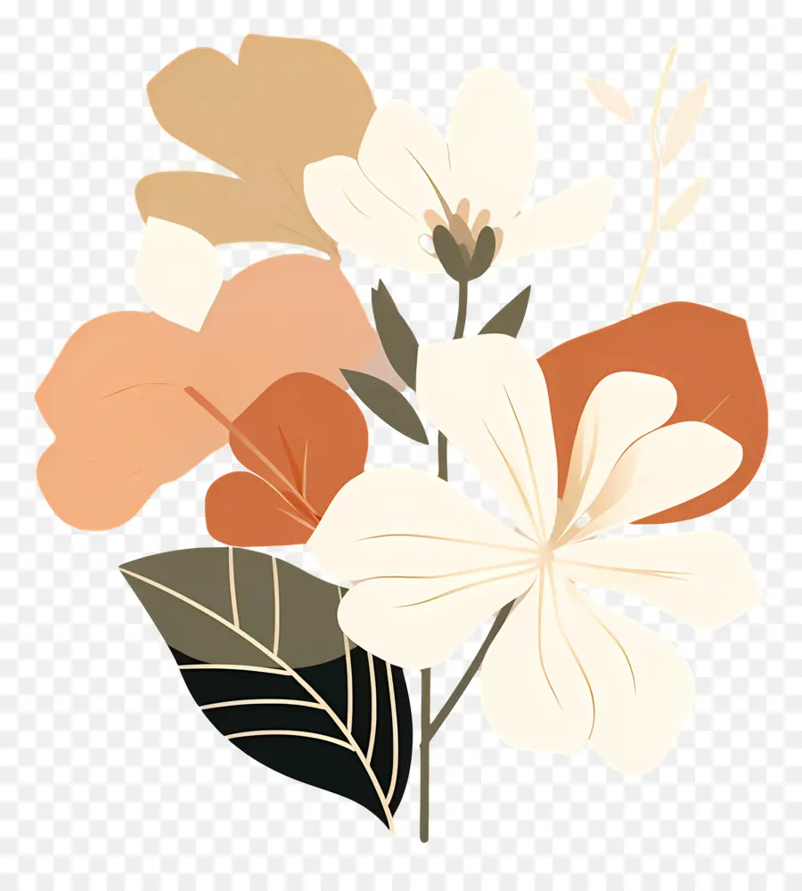 Romantik çiçek，Kahverengi çiçekler PNG